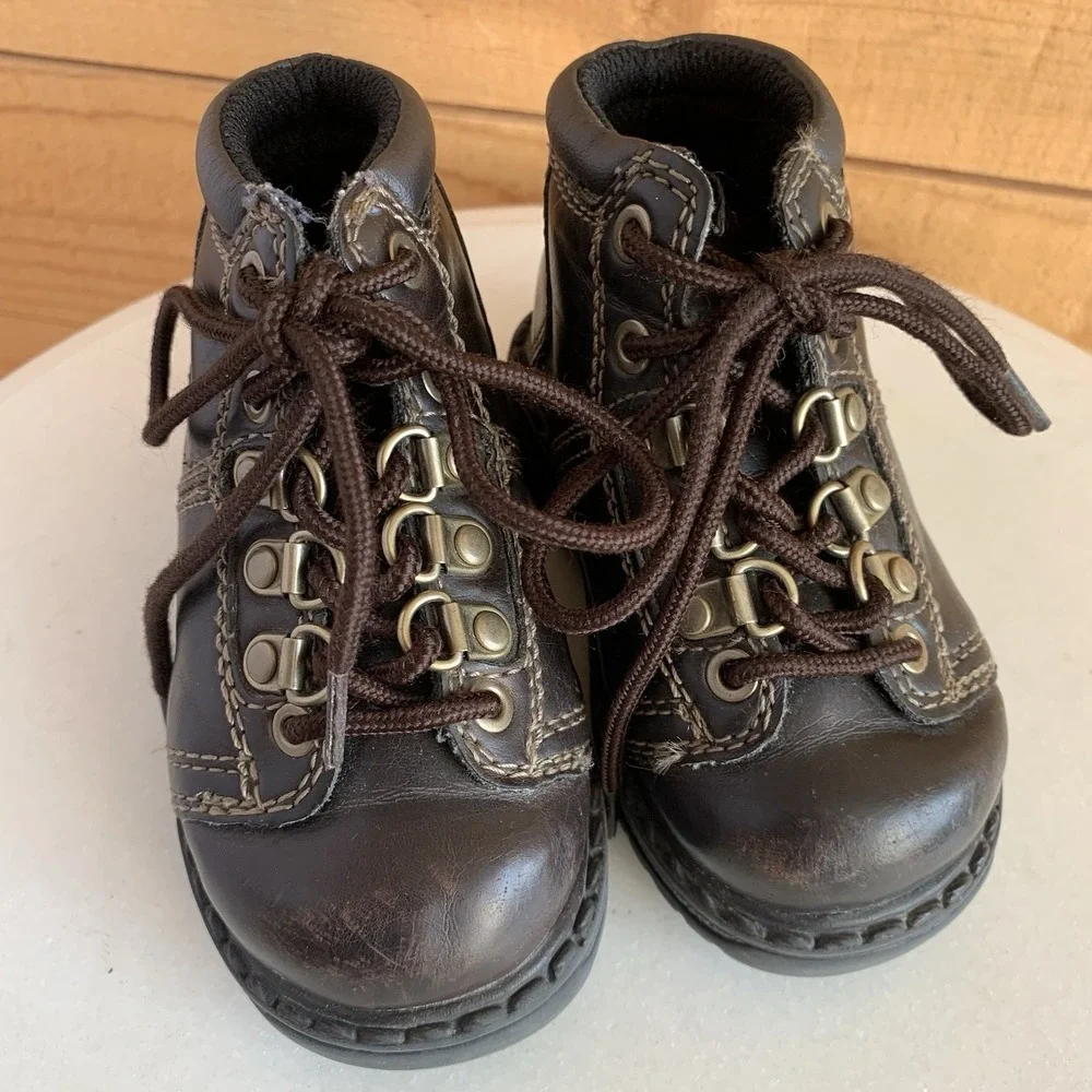 VTG Y2K 90's Chunky Toddler‎ Boots Sneakers Size 5 Kids Brown TKS Grunge